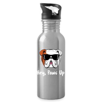 Hey Paws Up English Bulldog Cool Dog Sunglasses - Water bottle with straw - silver - Right