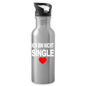 Single - Trinkflasche mit integriertem Trinkhalm - Lightsilver - Rechts