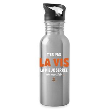 T’es pas la vis la mieux serrée du meuble - Gourde avec paille intégrée - argent clair - Droite