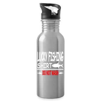 Angling - Water bottle with straw - silver - Right
