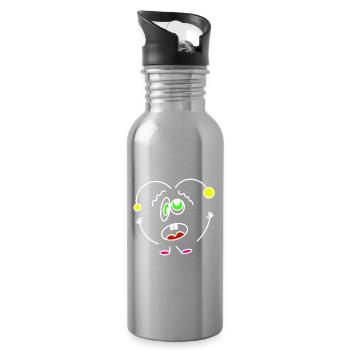 Crazy-Heartbeat - Trinkflasche mit integriertem Trinkhalm - Lightsilver - Rechts