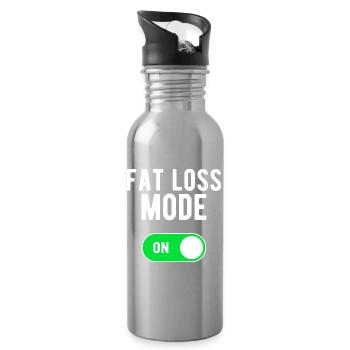 Fat Loss Mode ON Diet Nutrition Fat Loss - Water bottle with straw - silver - Right