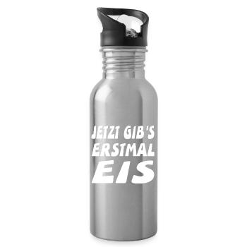 Eis - Trinkflasche mit integriertem Trinkhalm - Lightsilver - Rechts