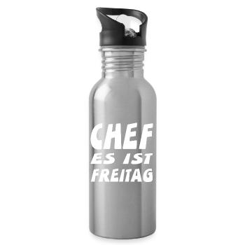 Chef - Trinkflasche mit integriertem Trinkhalm - Lightsilver - Rechts