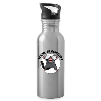 Youpi, le ouistiti ! - Gourde avec paille intégrée - argent clair - Droite