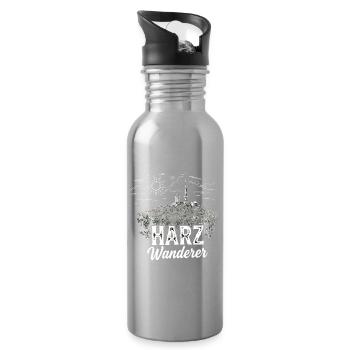 Harz Wanderer - Brocken und Berge - Trinkflasche mit integriertem Trinkhalm - Lightsilver - Rechts