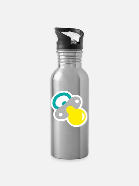 schnuller - Trinkflasche mit integriertem Trinkhalm - Lightsilver