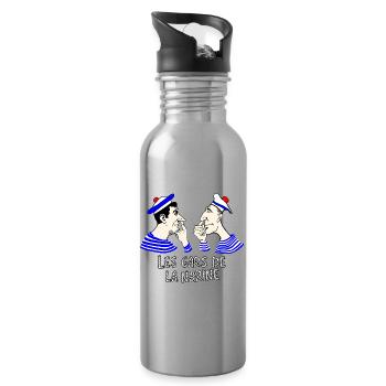 LES GARS DE LA NARINE ! - humour marin décalé - Gourde avec paille intégrée - argent clair - Droite