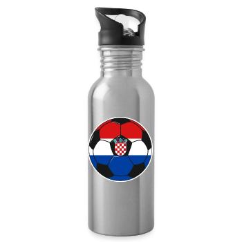 Football - Équipe Croatie - Gourde avec paille intégrée - argent clair - Droite