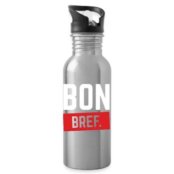 BON BREF Humour Français Expression Drôle - Gourde avec paille intégrée - argent clair - Droite