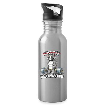 Waschbär Waschmaschine - Trinkflasche mit integriertem Trinkhalm - Lightsilver - Rechts