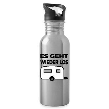 Camping - Trinkflasche mit integriertem Trinkhalm - Lightsilver - Rechts