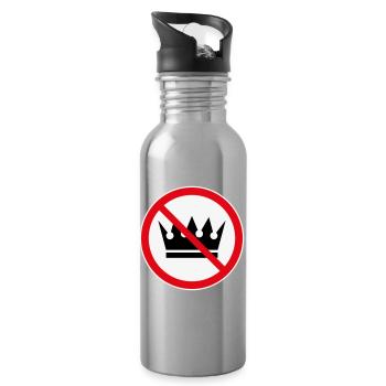 No Kings! (Protest Design / 3C) - Water bottle with straw - silver - Right