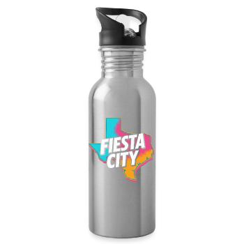 Fiesta City Neon Texas - Trinkflasche mit integriertem Trinkhalm - Lightsilver - Rechts