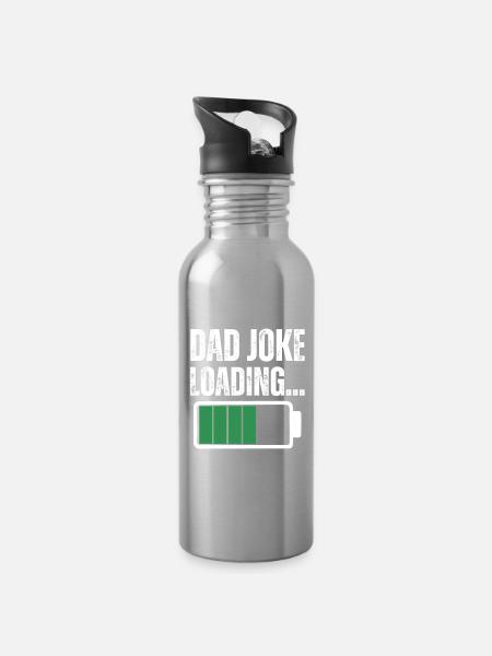 Papa-Witz - Trinkflasche mit integriertem Trinkhalm - Lightsilver