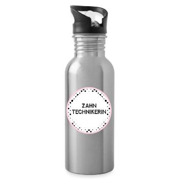 Gesellin Zahntechnikerin - Trinkflasche mit integriertem Trinkhalm - Lightsilver - Rechts