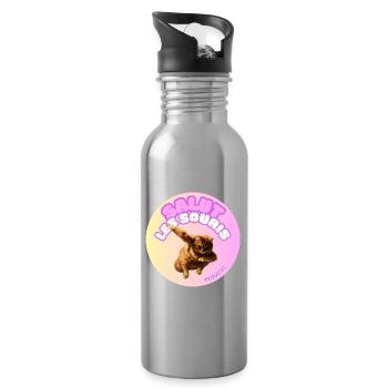 Hallo mäuse#loulou - Trinkflasche mit integriertem Trinkhalm - Lightsilver - Rechts