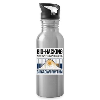 Bio Hacking - Water bottle with straw - silver - Right