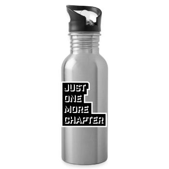 Just One More Chapter Lustig Bücherwurm Lesen Cool - Trinkflasche mit integriertem Trinkhalm - Lightsilver - Rechts