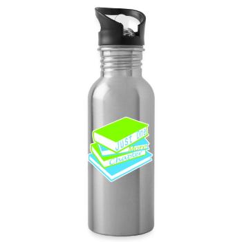 Just One More Chapter Lustig Bücherwurm Lesen Cool - Trinkflasche mit integriertem Trinkhalm - Lightsilver - Rechts