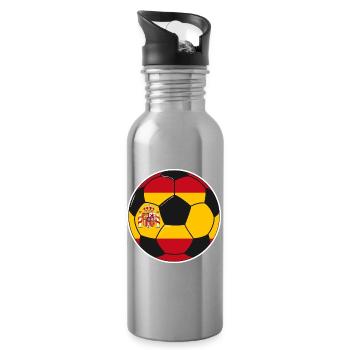 Fußballmannschaft Spanien - Trinkflasche mit integriertem Trinkhalm - Lightsilver - Rechts