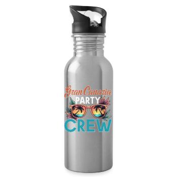 Gran Canaria Crew - Trinkflasche mit integriertem Trinkhalm - Lightsilver - Rechts