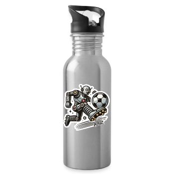 Robo Striker Soccer Bot - Water bottle with straw - silver - Right