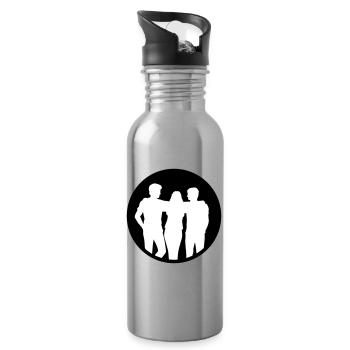 Menschen Gruppe Silhouette Freunde Team Zusammen - Trinkflasche mit integriertem Trinkhalm - Lightsilver - Rechts