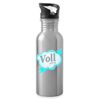 Volljährigkeit - 18. Geburtstag - Trinkflasche mit integriertem Trinkhalm - Lightsilver - Rechts