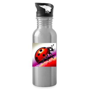 ladybird - Water bottle with straw - silver - Right