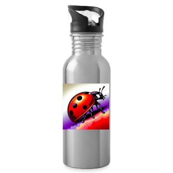 Marienkäfer - Trinkflasche mit integriertem Trinkhalm - Lightsilver - Rechts