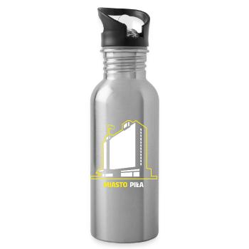 Die Stadt Piła und das Hotel Gromada Rodło - Trinkflasche mit integriertem Trinkhalm - Lightsilver - Rechts