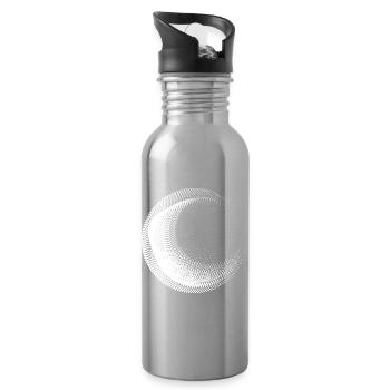 circles dots design - Water bottle with straw - silver - Right