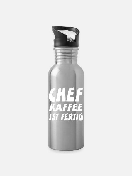 Chef - Trinkflasche mit integriertem Trinkhalm - Lightsilver