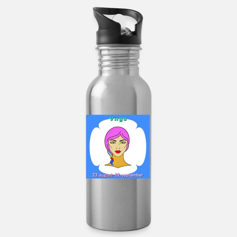 Fräulein - Trinkflasche mit integriertem Trinkhalm - Lightsilver