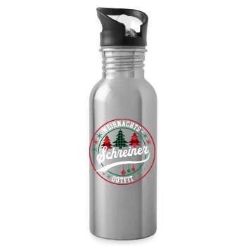 Schreiner Weihnachten Kollege Schreinerei Tischler - Trinkflasche mit integriertem Trinkhalm - Lightsilver - Rechts