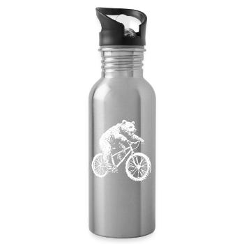 Bicycle Bear - Water bottle with straw - silver - Right