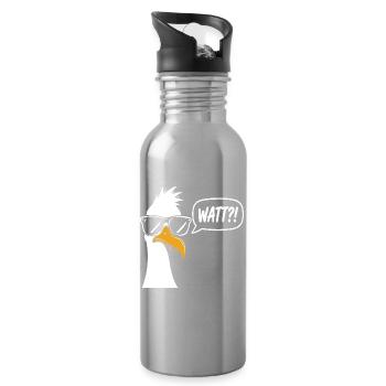 Sonnenbrillen Möwe mit Watt?! - Trinkflasche mit integriertem Trinkhalm - Lightsilver - Rechts
