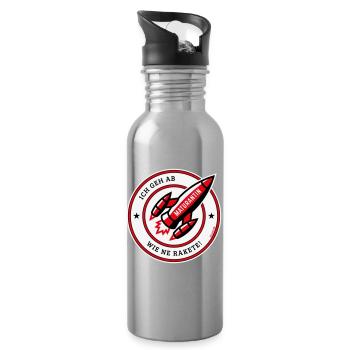 Maturantin – Ich Geh Ab Wie Ne Rakete! (POS Red) - Trinkflasche mit integriertem Trinkhalm - Lightsilver - Rechts