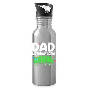 Garbage Can Garbage Truck Garbage Truck Garbage Man - Water bottle with straw - silver - Right