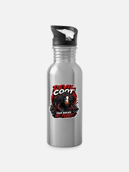 Devil Coot Boilie Thief Karpfenfischen - Trinkflasche mit integriertem Trinkhalm - Lightsilver