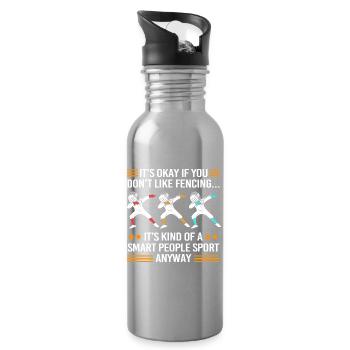 Fechten - Trinkflasche mit integriertem Trinkhalm - Lightsilver - Rechts