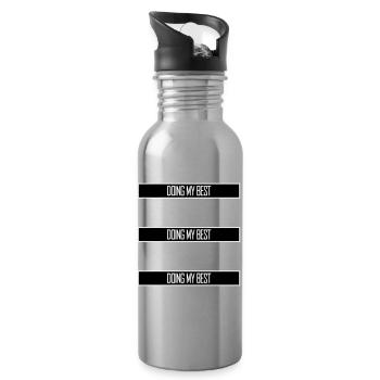 Doing My Best Funny Honest Motivational Saying - Water bottle with straw - silver - Right
