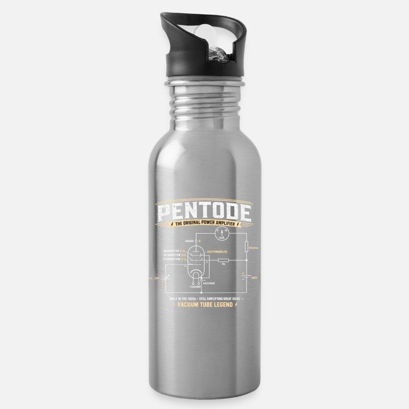 Pentode - Eine Legende der Röhrenelektronik - Trinkflasche mit integriertem Trinkhalm - Lightsilver