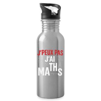 J'peux pas j'ai maths - Gourde avec paille intégrée - argent clair - Droite