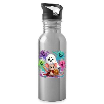 Ghost Adventure Mouse Knight - Water bottle with straw - silver - Right