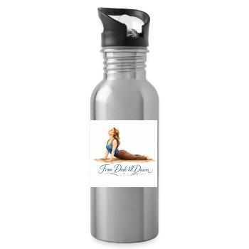 From Dusk till Dawn Yoga - Water bottle with straw - silver - Right