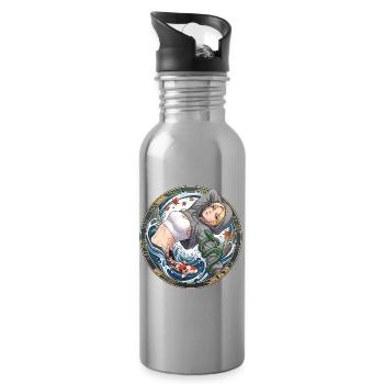 Wellenkönigin Hoodie - Trinkflasche mit integriertem Trinkhalm - Lightsilver - Rechts