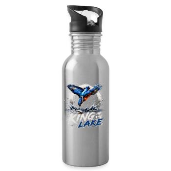 König des See-Eisvögels - Trinkflasche mit integriertem Trinkhalm - Lightsilver - Rechts