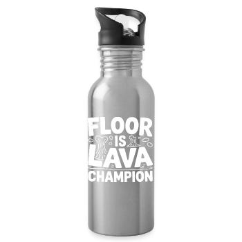 Der Boden ist Lava-Champion - Trinkflasche mit integriertem Trinkhalm - Lightsilver - Rechts
